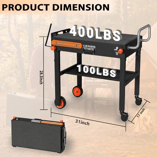 Foldable Heavy-Duty Grill Cart, Blackstone Stand Compatible with Blackstone 17/22”Griddle, Grill Table Designed for Outdoor and BBQ Enthusiasts, Easy to Move, Ideal for Camping and Backyard Party