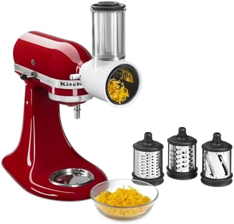 KitchenAid 7-Speed Hand Mixer - KHM7210 - Contour Silver & Fresh Prep Slicer/Shredder, 1, White
