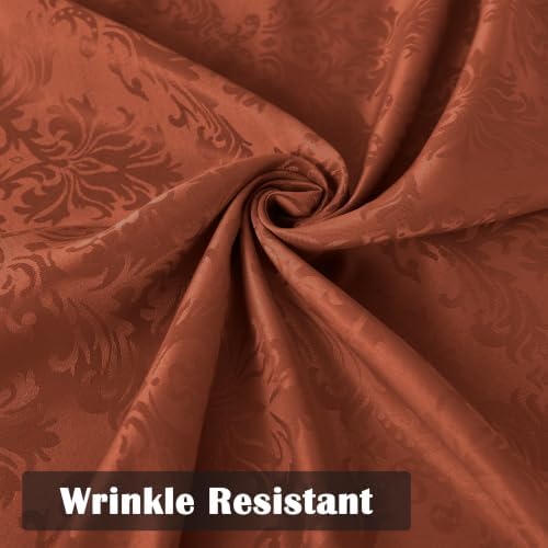 SASTYBALE Brick Red Fall Jacquard Damask Rectangle Tablecloth 60 x 102 Inch