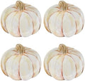 UP Ivory Pumpkin-Shaped Melamine Plates - Fall Harvest Theme, BPA-Free, Dishwasher Safe, for Appetizers, Dessert, Snacks, and Thanksgiving, Cream White, 7.875 x 7 Inch, Set of 4