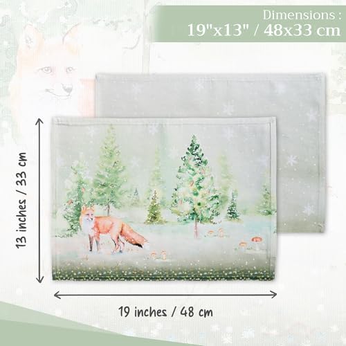 Maison d' Hermine Placemats Set of 4 Reusable 100% Cotton (13"x19")