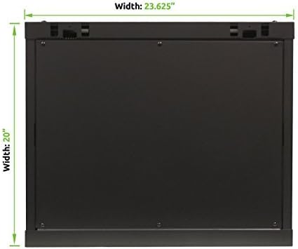NavePoint 9U Server Cabinet Wall Mount Rack Enclosure Includes 2 Fans, Locking Glass Door, Removable Side Panels – 9U Network Cabinet 23.6” Deep, 19 Inch Server Rack for IT and A/V Equipment