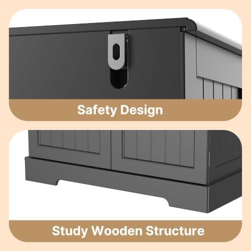 Gizoon Tall Kitchen Pantry Cabinet with Doors and Adjustable Shelves, Black