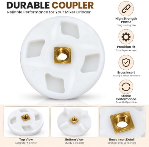 Coupler Coupling Spare Parts Mixer Motor & Mixer Jar for Indian Mixer Grinder Juicer (Jar or Motor Coupler 2)