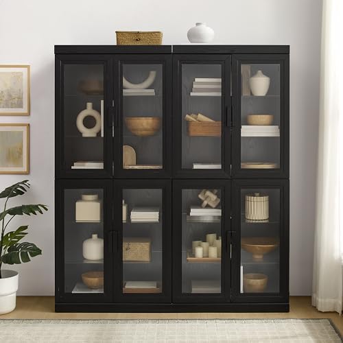 Crosley Furniture Essen 2-Piece Glass Door Pantry Storage Cabinet Set
