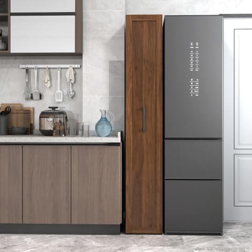 KEIKI Pull-Out Kitchen Pantry Storage Cabinet w/Multi-Tier Shelf & Wheels