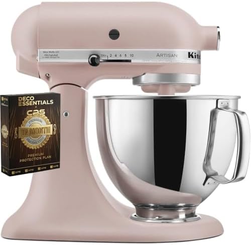 KitchenAid Artisan 5-Quart Tilt-Head Stand Mixer in Feather Pink Bundle