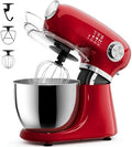 COWSAR Stand Mixer, 12 Speeds Tilt-Head Electric Commercial Stand Mixer, 3-In-1 Kitchen Mixer with Bowl, Dough Hook, Whisk and Beater, Red