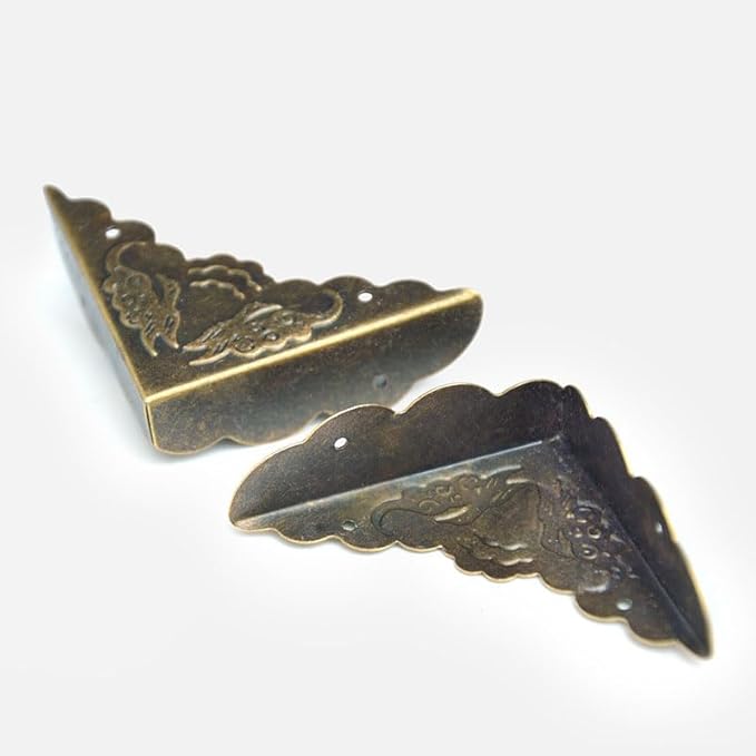 40 Pcs Metal Furniture Corner Protector,Antique Decorative Corner for Jewelry Box,for Storage Box Jewelry Case Cabinet Wooden Chest Etc. (Antique Bronze)
