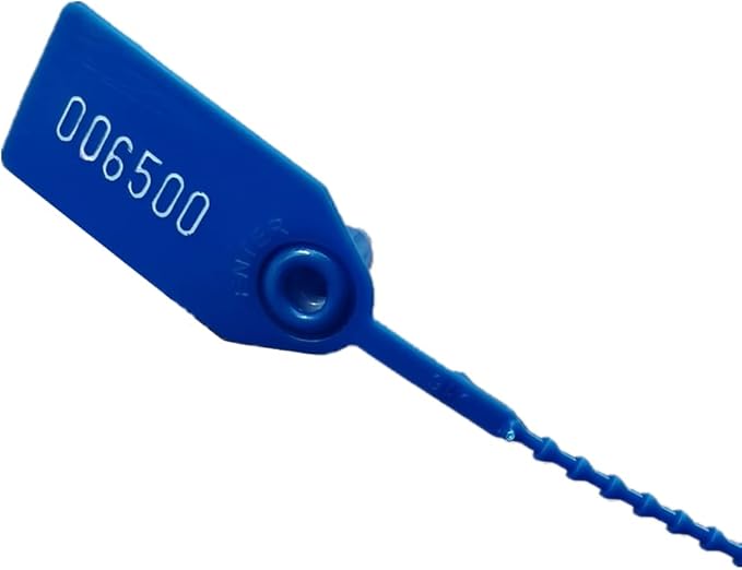 Plastic Tamper Seals Numbered Tags Security Seal Waterproof Tag Zip Ties Pull Tight Lock 9.84" Pack of 500 pcs Navy Blue
