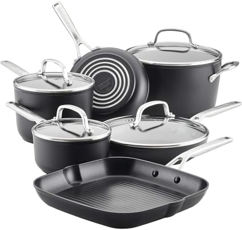 KitchenAid Hard-Anodized Induction Nonstick Cookware Pots and Pans Set