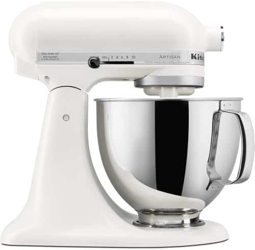 KitchenAid Artisan 5-Quart Tilt-Head Stand Mixer in Porcelain White Bundle