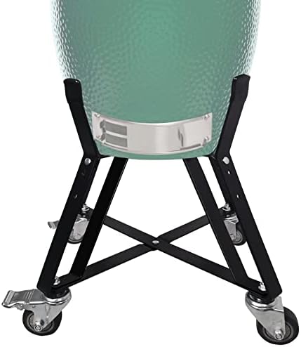 Large Big Green Egg Nest, Grill Stand for Big Green Egg Accessories, Rolling Nest with Heavy Duty Locking Caster Wheels Powder Coated Steel for BGE Smoker Kamado Joe Accessories
