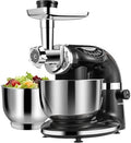 Stand Mixer, 8.5QT+ 6QT Two Stainless Steel Bowls Electric Food Mixer Black