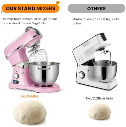 ZACME 8.4QT Commercial Stand Mixer 800W with Aluminum Die Casting Meets the Standard of NSF/ANSI 8-2023, Mixers Kitchen Electric Stand Mixer with Stainless Steel 8L Bowl, Dough Hook, Whisk and Beater