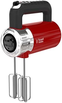 Russell Hobbs MX3100RDR Retro Style Hand Mixer, 4 Speeds + Turbo Boost, Red