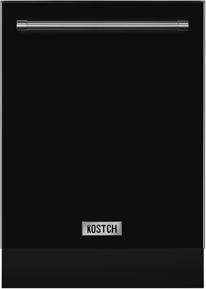 KOSTCH 24 inch Built-In Dishwasher,Top Control 8 Wash Programs Slide In Dish Washer Machine with Third Rack,Large Capacity 15 Place Settings, ENERGY STAR Certified, 45-dBA Ultra-Quiet (Black)