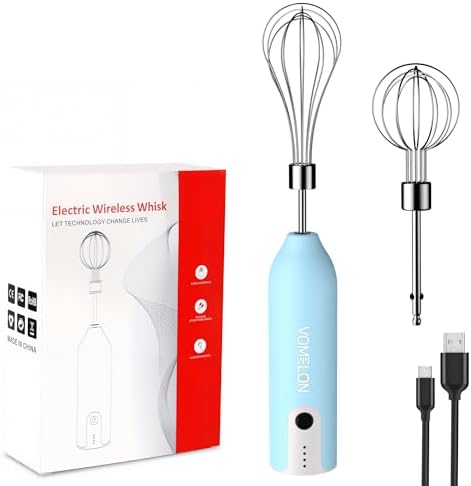 Egg Beater Whisk, Wireless Electric Multi-speed Control Rechargeable Batteries Balloon Whisk for Eggs, Milkshake Cream, Butter, Baby Food Fruits, Sauces and Soup for Kitchen,Camping,Party Gifts