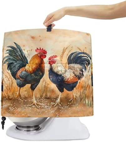 Stand Mixer Cover Dust Protector Cover Rooster Mixer Covers Compatible with 5-8 Quart Kitchen Aid Mixer Kitchen Decor Appliance Covers with 2 Pockets