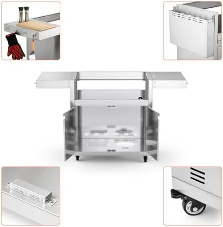 Hygrill Stainless Steel Grill Cart for Hygrill 4-Burner Built-In Gas Grill
