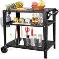 LEETOLLA Outdoor Grill Cart with Wheels, BBQ Prep Table