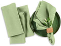 Solino Home 100% Pure Linen Napkins Laurel Green, Fete 20 x 20 in, Set of 4