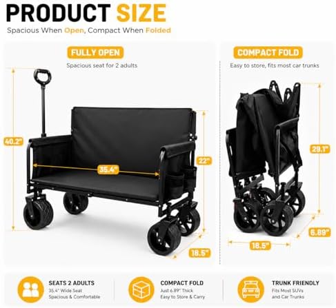 Collapsible Foldable Wagon Cart with Wheels