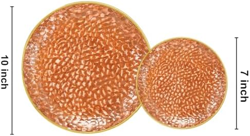 Rubtlamp 100Pcs Amber Gold Plastic Plates, Disposable Plates With Gold Rim, Heavy-duty Party Platos, Hammered Plastic Plates Include 50 Clear Dessert Plates, 50 Dinner Plates for Party