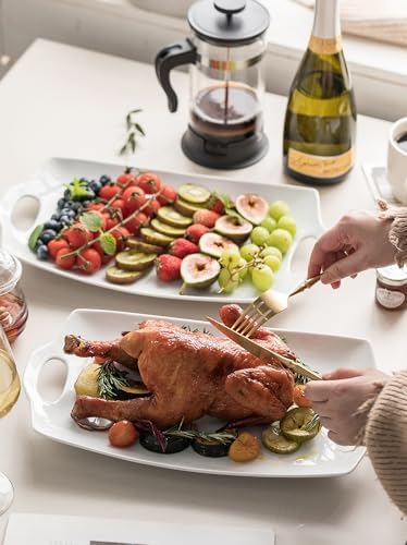 LYEOBOH Turkey Serving Platter for Entertainment, Serving Tray with Handle