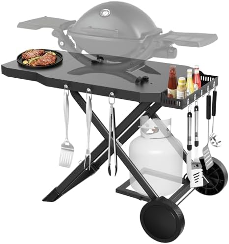Upgraded Portable Grill Cart for Weber Q1200, Q1000, Q2200, Q2000