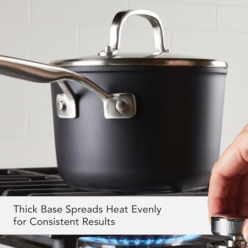 KitchenAid Hard-Anodized Induction Sauce Pan with Lid, 2-Quart Saucepan