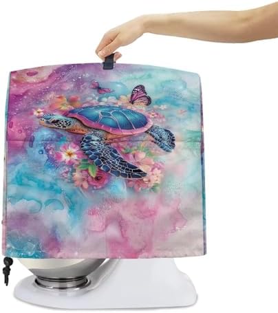 Sea Turtle Stand Mixer Covers Decoration Kitchen Aid Mixer Cover Dust Cover with Pockets and Handle Kitchen Accessories Mixer Covers Hibiscus Butterfly Mixer Cover