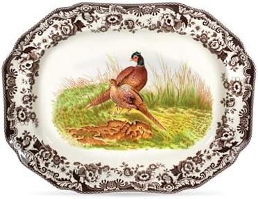 Spode – Woodland – Octagonal Platter - Pheasant - Brown/White