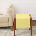 Solino Home Cotton Linen Dining Table Runner Yellow Hemstitch, 14 x 36 in