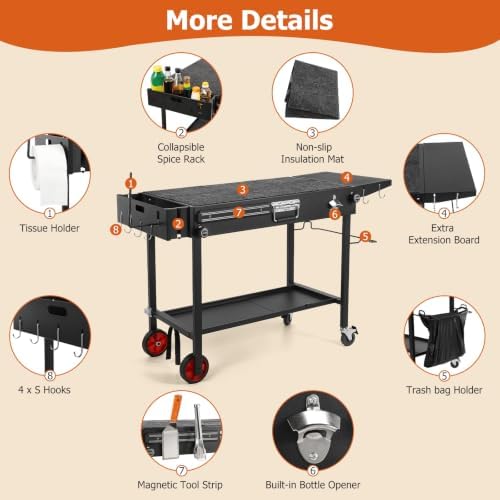 Grill Table for Blackstone Griddle, Portable Outdoor Folding Grill Cart
