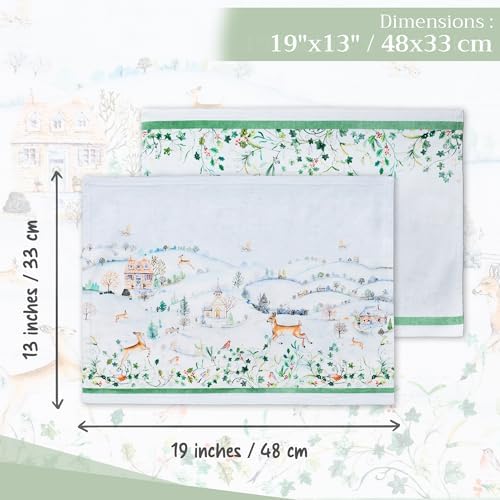 Maison d' Hermine Placemats Set of 4 Reusable 100% Cotton (13"x19")