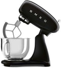 SMEG SMF05 Forte 5-Qt Stand Mixer with 750W Motor, Smooth Start & SteadyMix, Flex Edge Beater, 10 Speeds, Stainless Steel Bowl – Retro 50’s Style Planetary Mixer for Dough, Baking & Desserts-Black