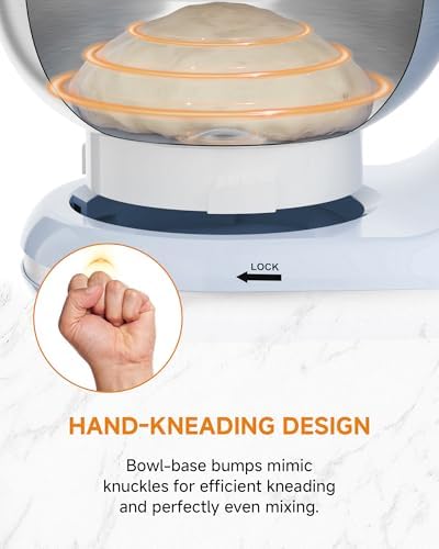 Stand Mixer 3.4QT Kitchen Electric Standing Mixer 6+P Speed 3-In-1 Blue