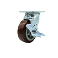 Service Caster Brand Replacement Caster for Uline Caster H-7362SWB - Swivel Top Plate Caster with 5 Inch Polyurethane Wheel and Top Lock Brake - Fits Platform, U-Boat and Panel Trucks H-6237
