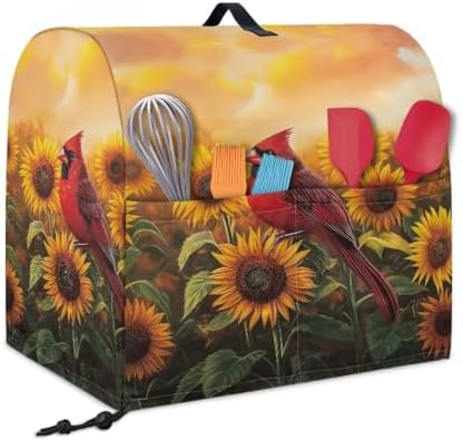 Cardinal Bird Sunflower Mixer Covers 4.5-5 Quart Stand Mixer Covers Protector Kitchen Aid Mixer Cover Accessories Decoration