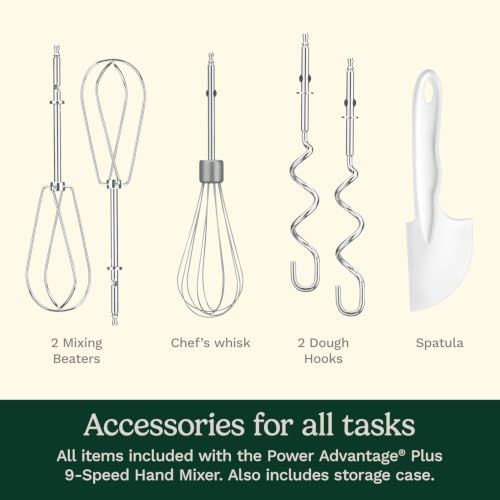 Cuisinart Power Advantage Plus 9-Speed Hand Mixer, 220W-Motor Hand Blender Electric Mixer with 9 Speed Settings, XL Dishwasher-Safe Beaters, 3 Low Mixing Speeds, Storage Case, Black