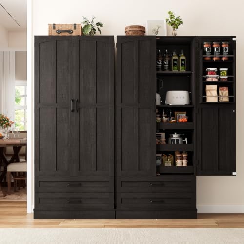 71" Tall Kitchen Pantry Cabinet, Freestanding Storage Cabinet with Drawers