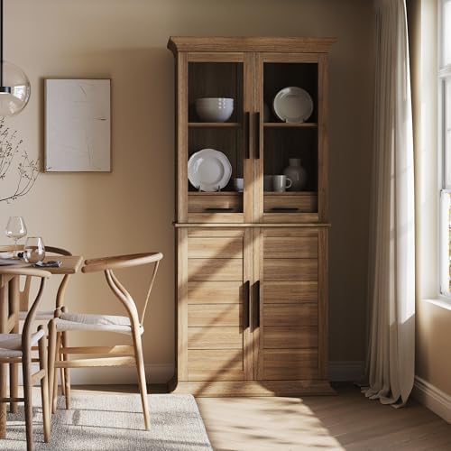 BELLEZE 72" Tall Kitchen Pantry Cabinet - Camel