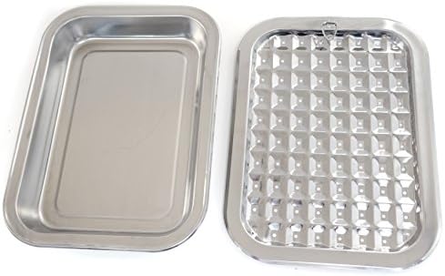 Norpro 274 Stainless Steel Broil/Roast Pan Set, 17 inch, Silver