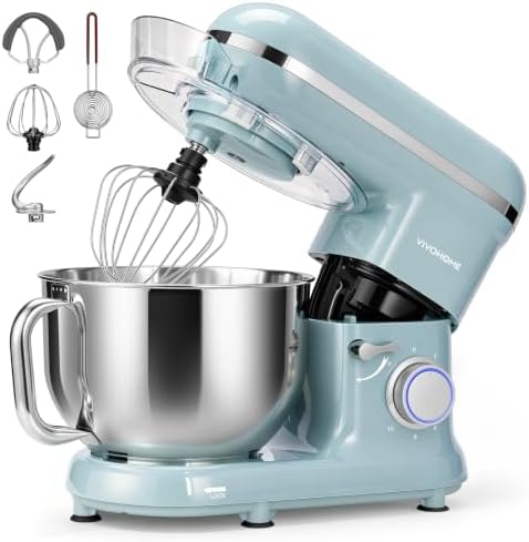 VIVOHOME Stand Mixer, 6-Quart Tilt-Head Kitchen Mixer with Bowl, Blue