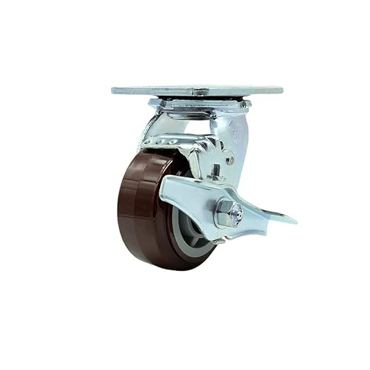 Service Caster Brand Replacement Caster for Uline Caster H-6612SWB - Swivel Top Plate Caster with 4 Inch Polyurethane Wheel and Top Lock Brake - Fits Platform, U-Boat and Panel Trucks H-4168
