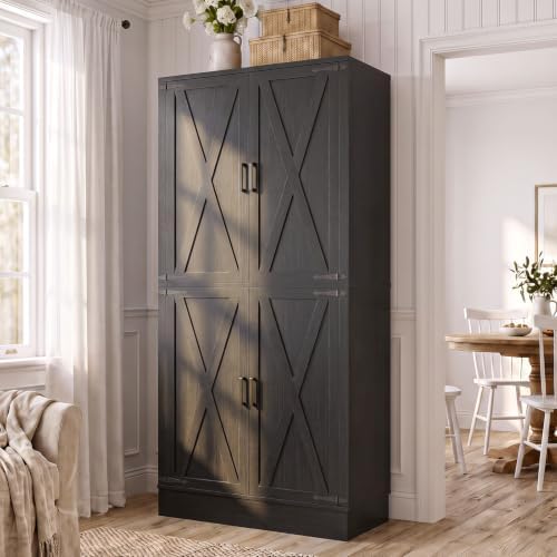 Unikito 71" Tall Kitchen Pantry Storage Cabinet with Built-in Drawer