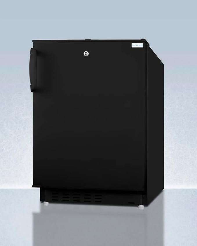 ACCUCOLD 20" Refrigerator - Freezer, Built-in, Undercounter, Breakroom, General Purpose, 2.68 cu.ft. Capacity, ADA Compliant, Black - ADA302BRFZLHD (Left Handed Door Swing)