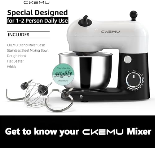 Stand Mixer, Compact & Space-Saving, Stainless Steel Bowl, Unique & Playful Design, Effcient Motor, Dishwasher-Safe Attachments, SM-2549A (Panda)
