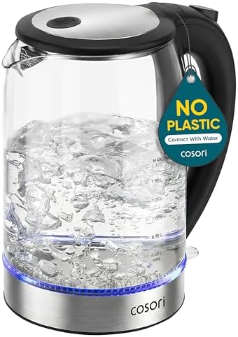 Cosori Electric Kettle, No Plastic Contact with Water, 1.7L, Black by Cosori